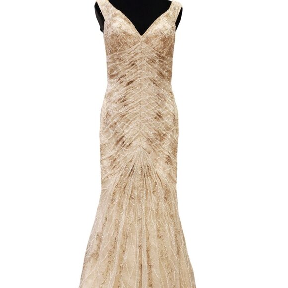 WOW Luxury Designer Couture Wedding Evening Party Prom Runway Beaded Gown Dress - Picture 12 of 16